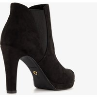 Tamaris dames enkellaarsjes met hoge hak zwart